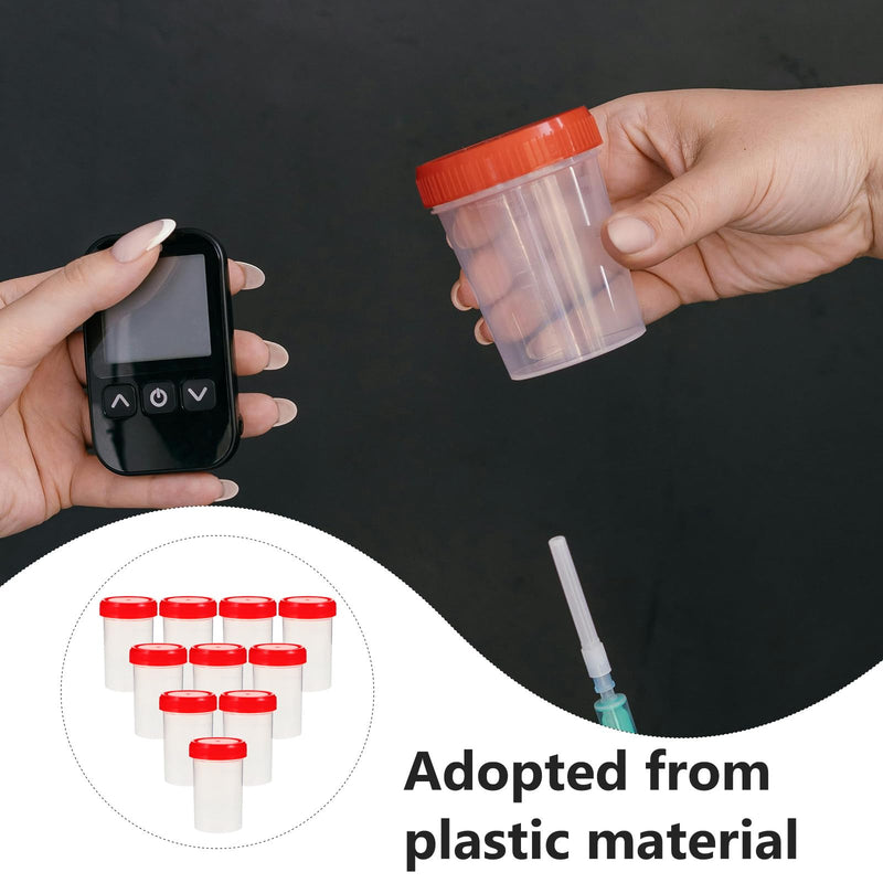[Australia - AusPower] - Healvian Sample Cups with Lids, 15 Pieces Transparent Urine Collection Cups 60ml Disposable Urine Sample Container for Pee Seed Samples (Random Color) 
