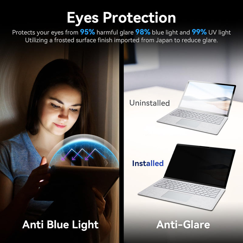 [Australia - AusPower] - Magnetic Privacy Filter Compatible with 13.5 Inch Surface Laptop 5/4/3/2/1, Removable Anti-Glare Blue Light Laptop Privacy Screen Black Security Private Magnetic privacy screen for surface 