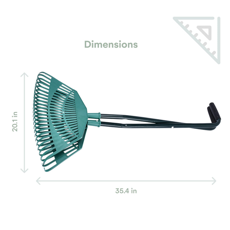 2wayz | Garden Leaf Grabber - Leaf Picker Removal Tools - Garden Leaf Scoops - Leaves Collector with Curved Claws - Strong Steel Handles - Lawn Rake Tool - 35'' x 20'' (Green)