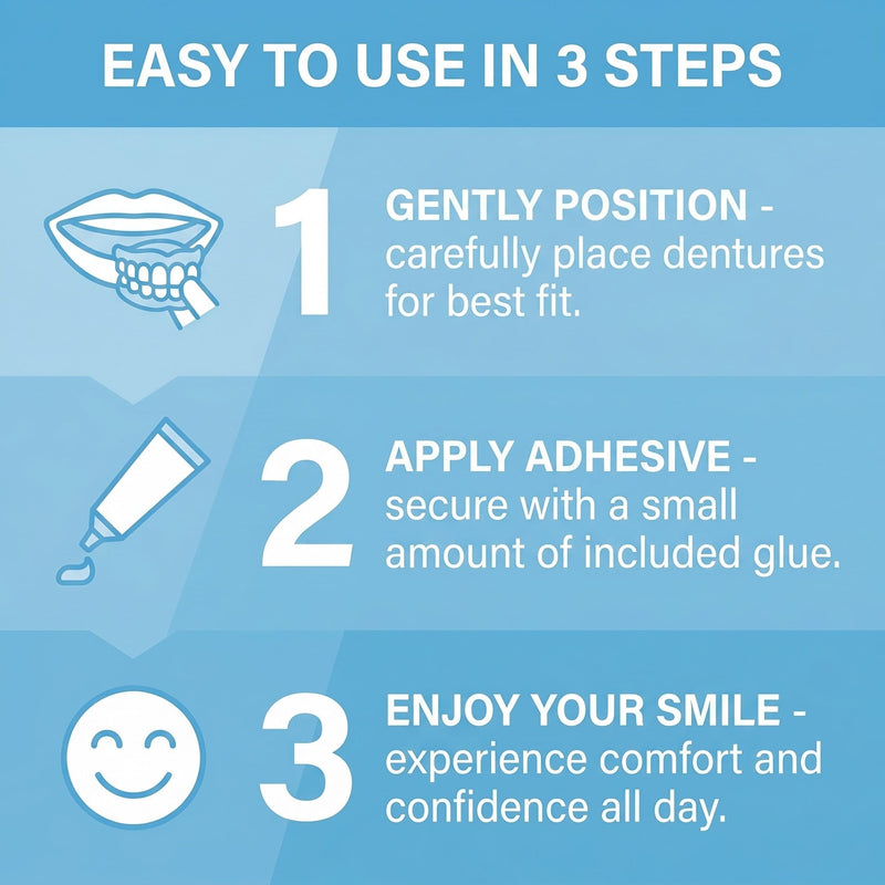 Pack of 2 Dentures, Dentures, Includes Upper and Lower Teeth, Comfortable Adjustment, Removable, Repeat Use for Women and Men