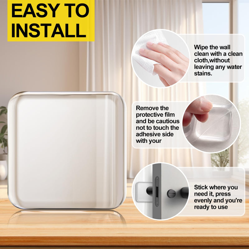 [Australia - AusPower] - Door Stoppers Wall Protector, 8 PCS Silicone Door Knob Wall Protector with Strong Self-Adhesive Backing, Upgraded Thickened Reusable Door Bumper - Ideal for Wall Protector and Noise Reduction 