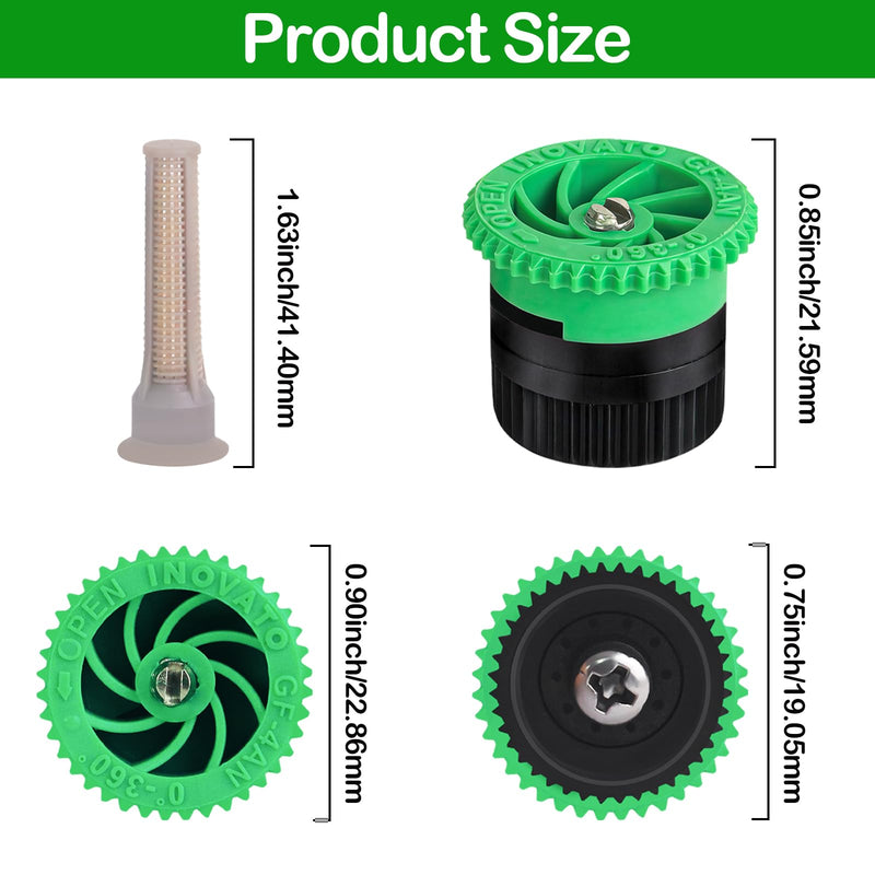 [Australia - AusPower] - 10 Pieces Variable Arc Nozzle, Sprinkler Heads Replacement Compatible With Pop Up Sprinklers Adjustable 0° - 360° Full Circle Pattern Spray Nozzle for Garden Lawn Irrigation (4AN) Arc Nozzle-4VAN 