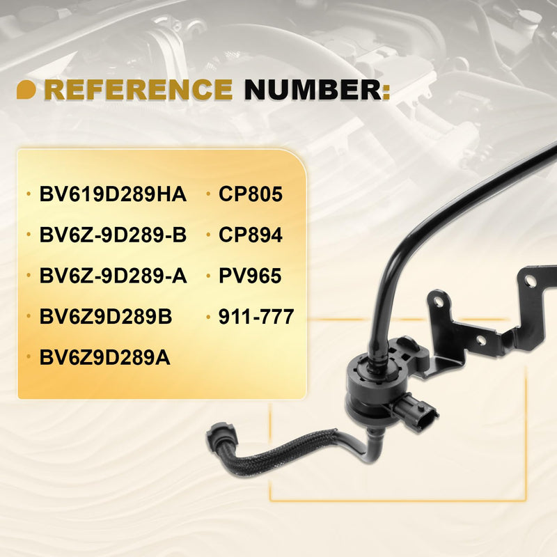 [Australia - AusPower] - 911-777 Vapor Canister Purge Valve Compatible with Focus 2.0L excluding Turbo 2012-2018, Replaces# BV619D289HA BV6Z9D289A BV6Z9D289B 911-777 