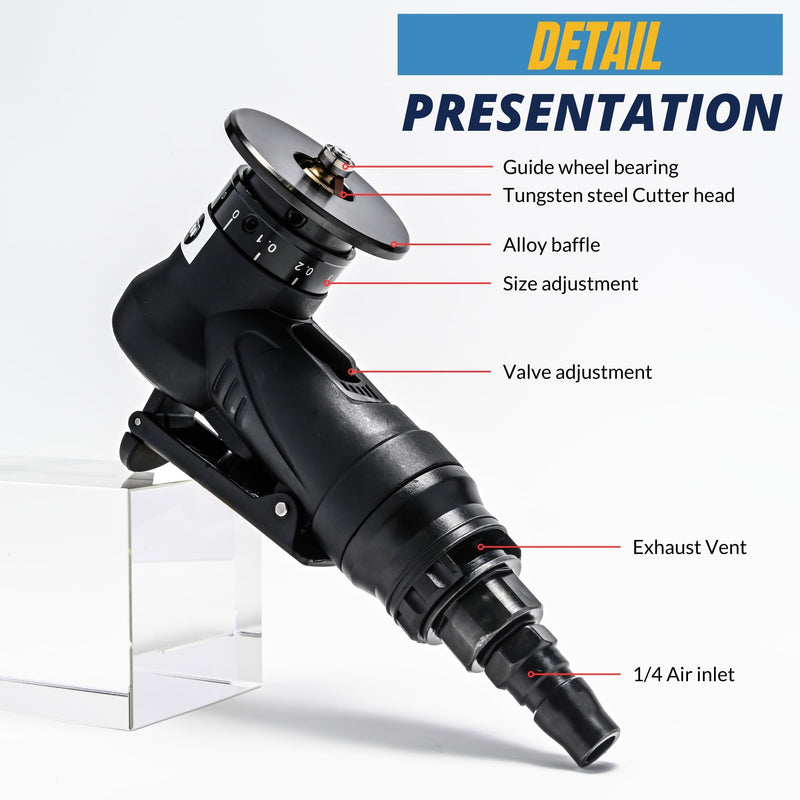 [Australia - AusPower] - Mini Chamfering Tool 45 Degree Handheld Metal Deburring Trimming Chamfering Machine Pneumatic Beveling Machine, Light Linear Air Chamfer Tool Arc Edge Beveler with Precision Blade Inserts 