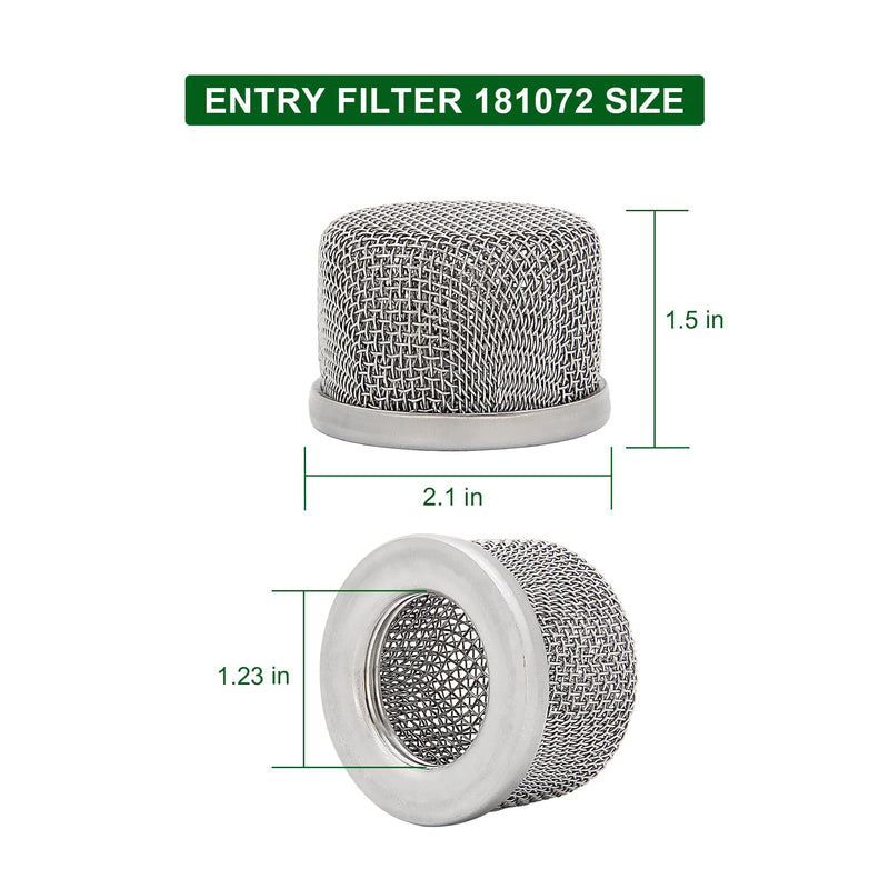 [Australia - AusPower] - 2 Pack 181072 Pump Inlet Strainer Fit for UltraMax 795 1095 1595 Ultra 1500 1000 750 333 433 Gmax 3900 5900 Suction Hose with 1" NPT Thread Stainless Steel 