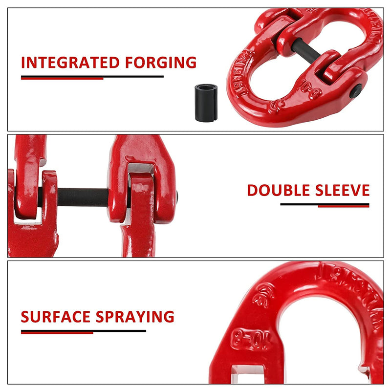 [Australia - AusPower] - 2 Pack G80 Alloy Steel Hammerlock Coupling Link, 5/16" Hammer Lock Safety Chain Connector Link 4400 lbs Working Load Limit 4400-2Pcs 