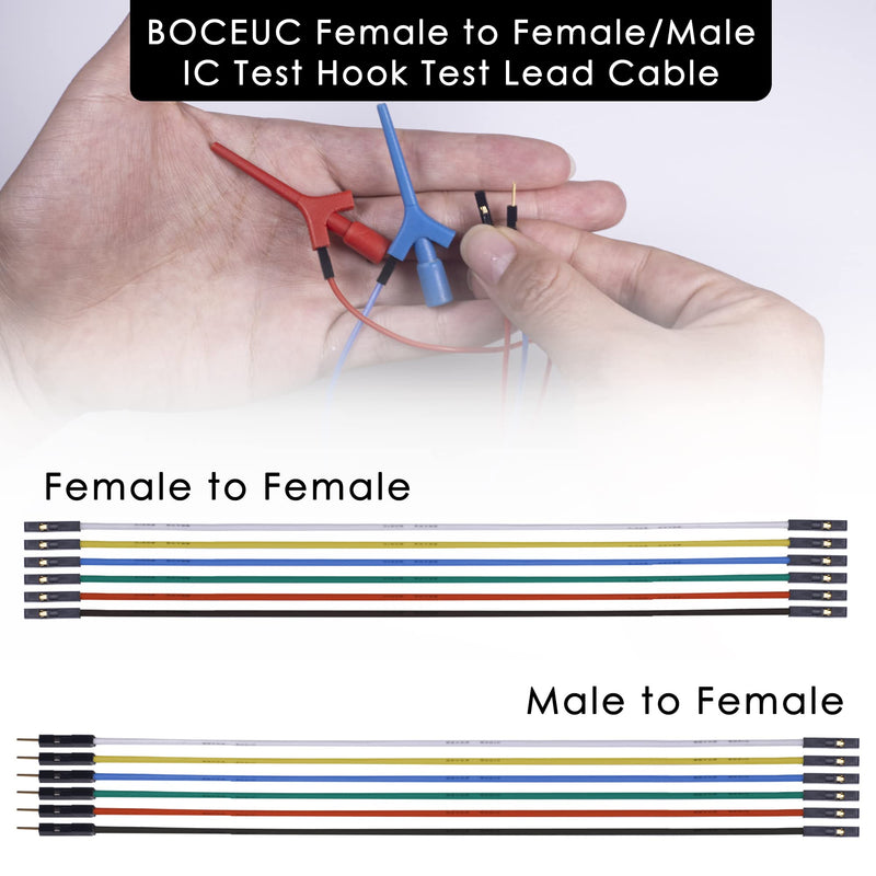 [Australia - AusPower] - Test Lead Set, Mini Grabber Test Hook Clips Silicone Jumper Wires Cable for Logic Analyzer Electrical Testing, 60 V, 3A(6 Colors 18PCS) 