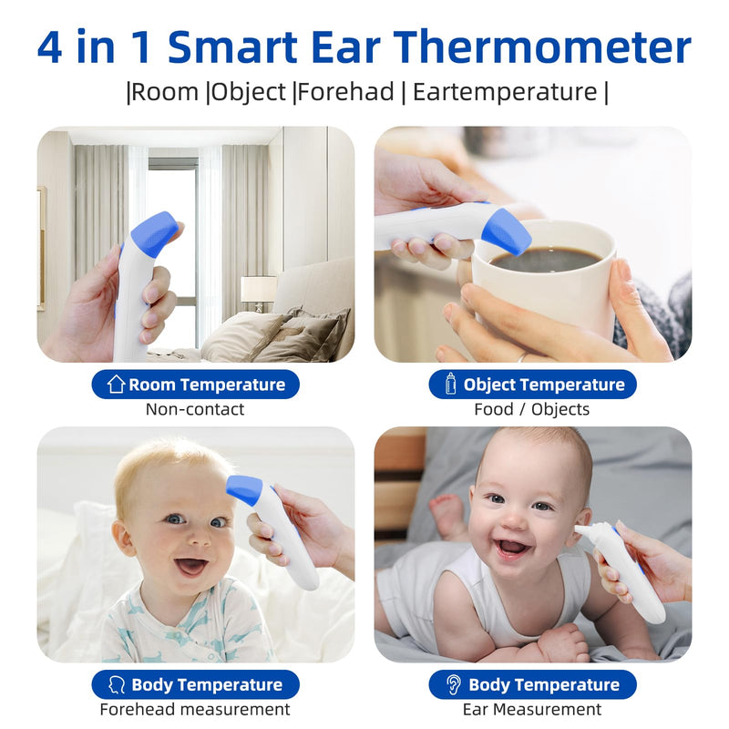 [Australia - AusPower] - [Value Bundle] Berrcom Rechargeable Digital Thermometer AET-F372 & Berrcom Forehead and Ear Thermometer for Adults and Kids ET003 