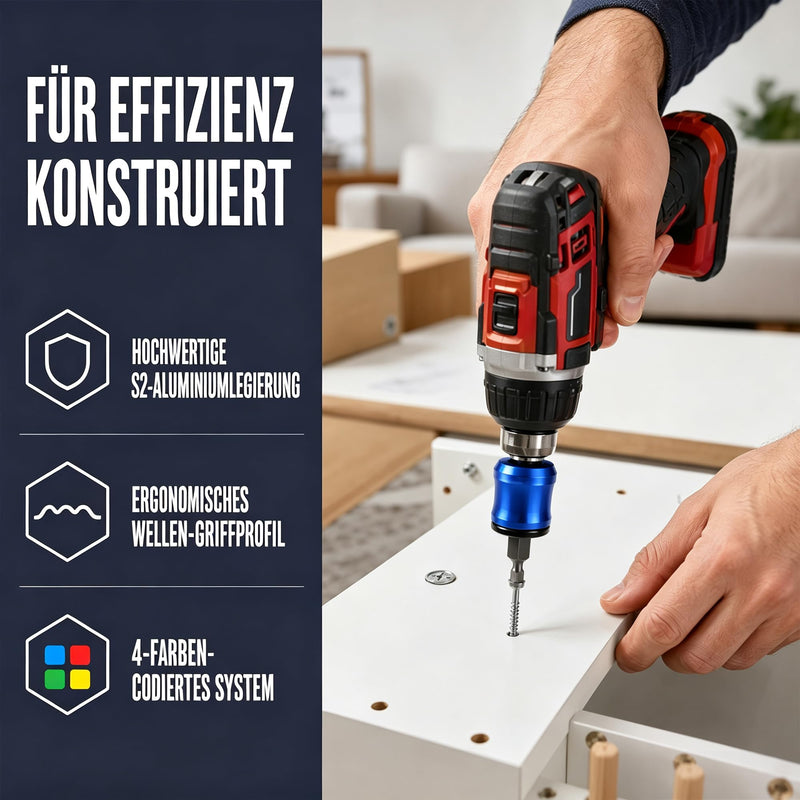 Magnetic Bit Holder 4 Pieces Screw Holder Attachment for Screwdriver | For craftsmen and DIY enthusiasts with magnetic screw ring and screw holder bit for precise work