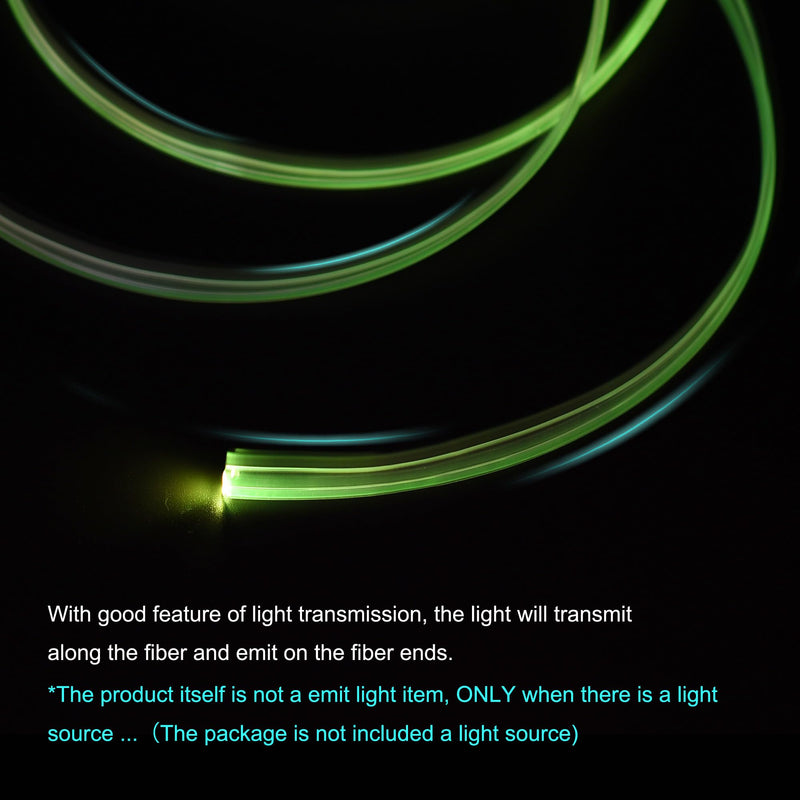 sourcing map PMMA Side Glow Fibre Optic Cable 3 mm Diameter 10 mm Width 3.0 m Long for LED Conductors