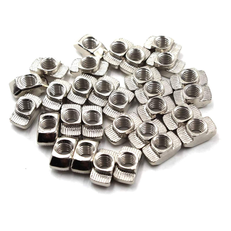 [Australia - AusPower] - 100 Pcs 4545 Series M8 T Nuts, T Slot Nut Hammer Head Fastener Nut, Nickel Plated Carbon Steel Nut for Aluminum Profile (4545 Series M8) 4545 Series M8(100 Pcs) 