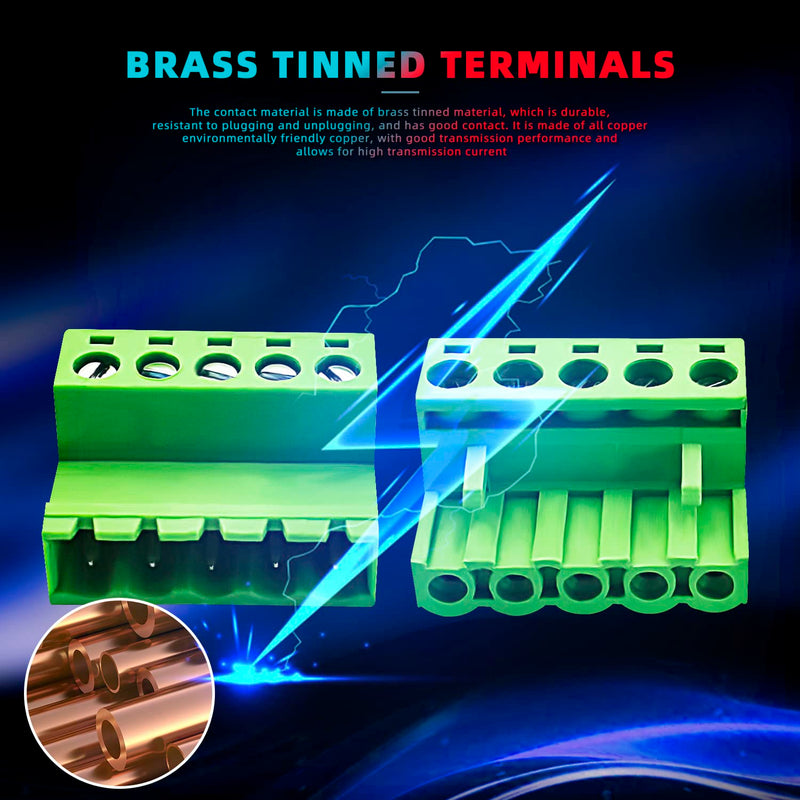 [Australia - AusPower] - 10pairs 5 Pin 5.08mm Pitch PCB Mount Screw?10Pcs 5 Pin Phoenix Type Connector PCB Mount Screw Terminal Block Connector with 10Pcs 5 Pin Plug 5.08mm 5 Pin 