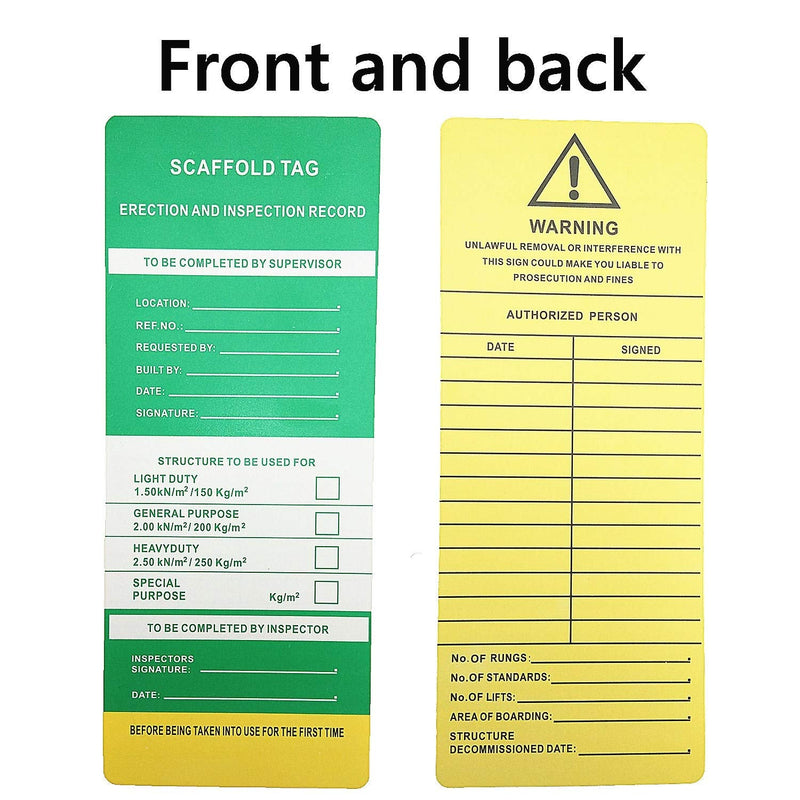 Scaffold Status Holder and Tags, 10 Holder, 10 Scaffold Tags, 11-3/4" Height, 3-1/2" Width (Set of 10)