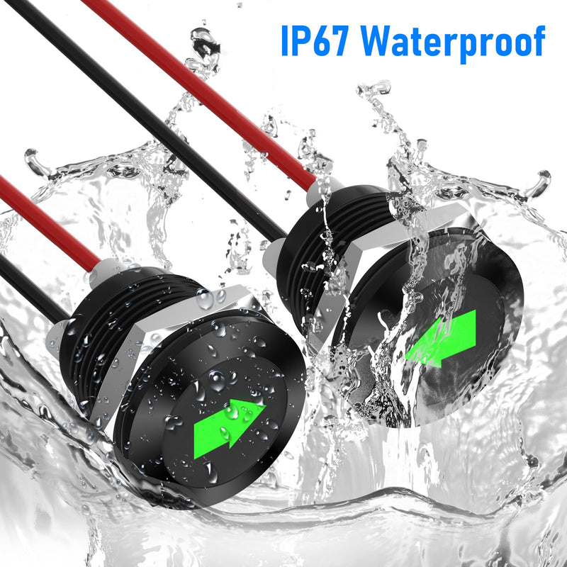 [Australia - AusPower] - Linkstyle 2PCS 12V LED Indicator Light, Waterproof 1/2" Panel Cutout Left/Right Signal Lamp with 310MM 26AWG Wires for Car Trucks 