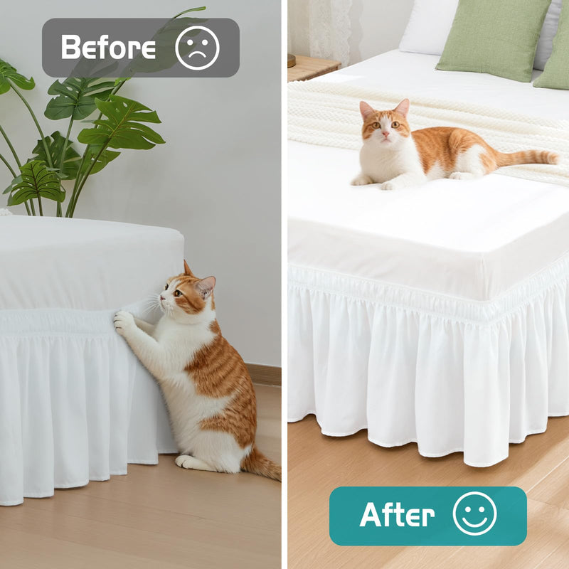 Vocander Versatile Bed Skirt Clips & Holders - Strong Double Sided Tape for Bed Skirts, Sofa Covers, Rugs, Tablecloths, Posters (Semi-Transparent, 10 Sheets, 40 Strips Total)