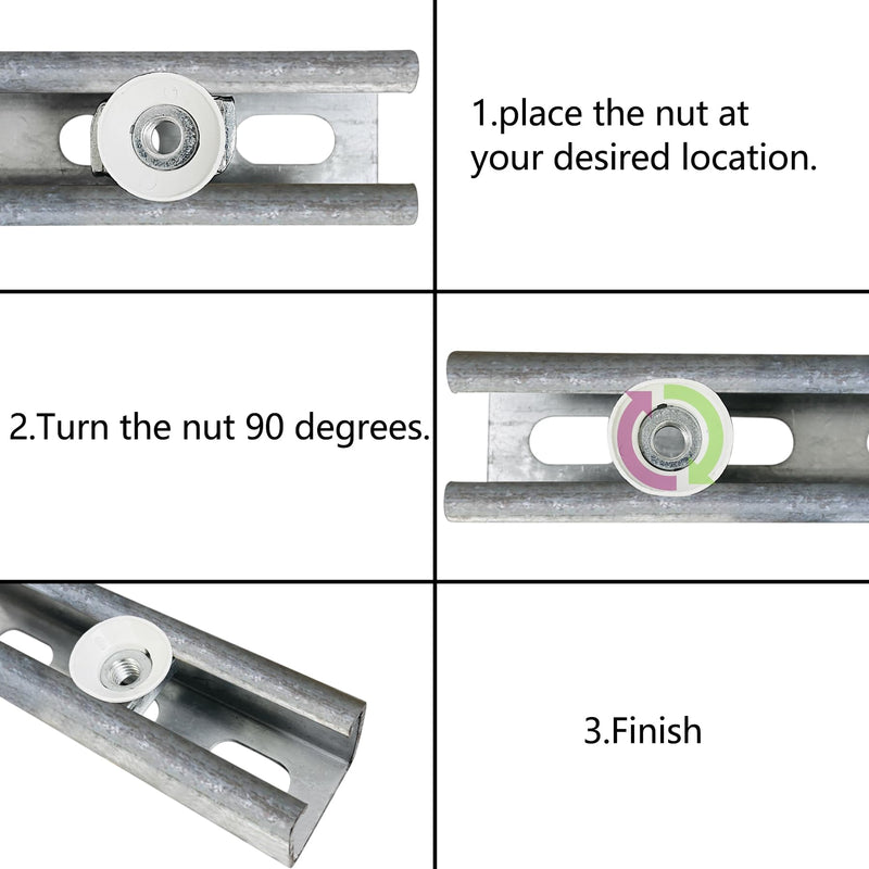 [Australia - AusPower] - 20 Packs 3/8"-16 Strut Channel Cone Nuts, Strut Channel Nuts Twirl Nuts with Position Exactly Design, More Easier to Place in The Channel 