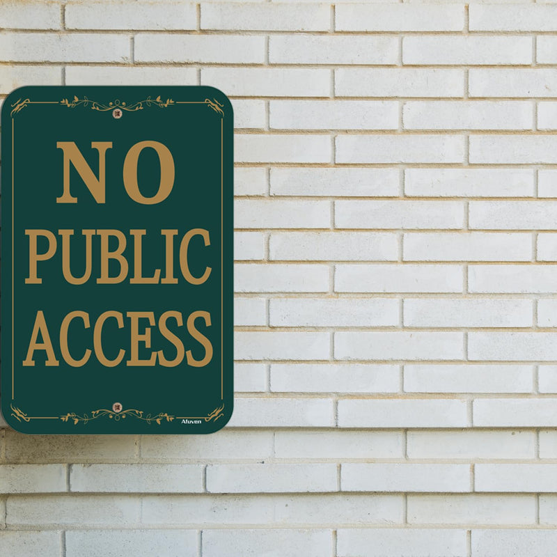2 Pack No Public Access Signs No Entry Is Allowed Without Permission Signs 18x12 inches Metal Reflective Rust Aluminum UV Protected Waterproof Sturdy Easy Mounting