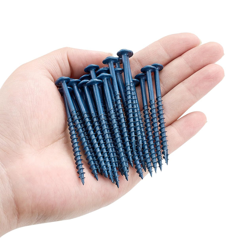 600 PCS #8 x 2-1/2” Pocket Hole Screws Exterior Pocket Screw | Coarse Thread,Square Drive,Washer Head,Rust Resistant,150MM Drive Bit Included #8x2-1/2" Blue 600