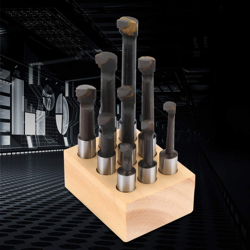 [Australia - AusPower] - Boring bar, 9 Pieces HSS Material 1/2 "Round Shank Boring bar Set Machine Tool Accessories 