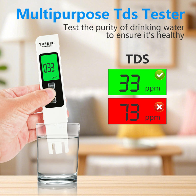 [Australia - AusPower] - 4 in 1 TDS Meter Digital Water Tester - Accurate and Reliable TDS EC & Temp(°C,°F) Meter, 0-9990ppm - Professional Testing for Drinking Water, RO/DI System, Aquariums etc 