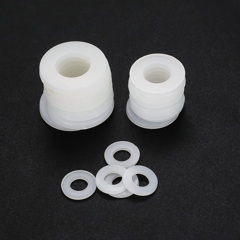 [Australia - AusPower] - YOUYIDUN-650 Pcs White Nylon Flat Washer Assortment Kit, Round Flat Nylon Washers for Household Commercial Appliances Electrical Connections, 5-20 mm, M2/M2.5/M3/M4/M5/M6/M8/M10 