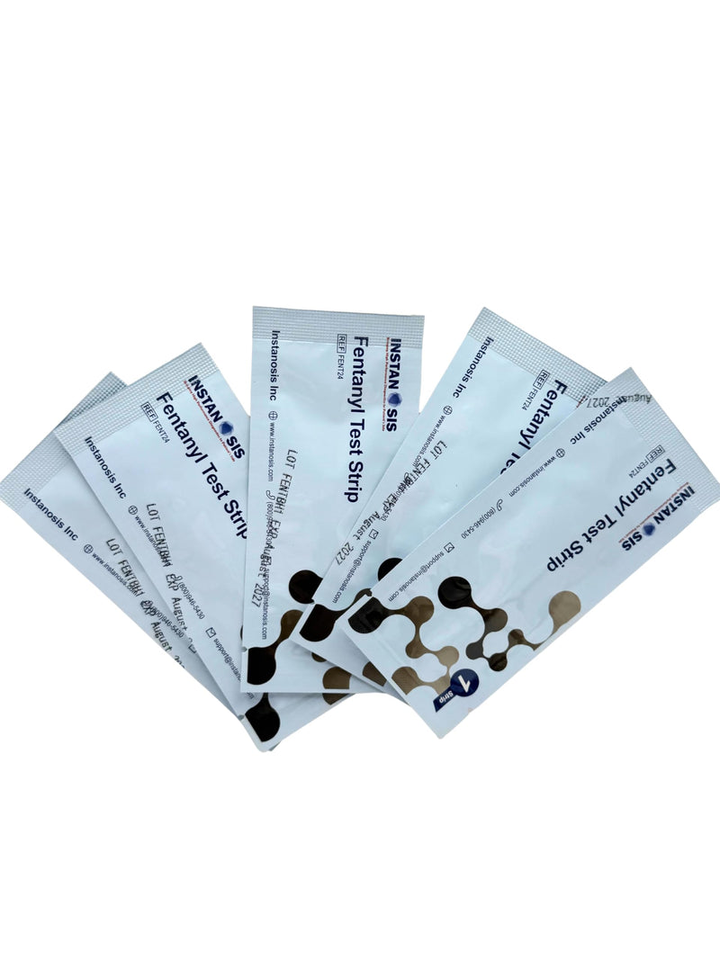 [Australia - AusPower] - Fentanyl Test Strips for Liquid, Pills & Powder Substances, 5 Count, Made in USA, 10x More Sensitive - for Harm Reduction & Forensic Investigation (5) 