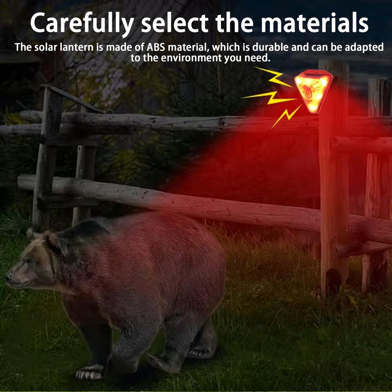 [Australia - AusPower] - Solar Sound and Light Alarm: 129db Dog Barking & Gunshot Sound,6 LEDs Flash Warning Strobe Alarm System,Siren Sound Alarm,4 Modes Warning Strobe Flashing Light 