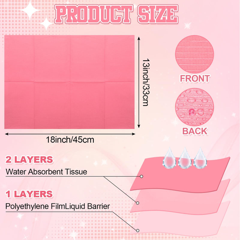 [Australia - AusPower] - 100 Pcs Disposable Salon Tray Cover 13 x 18 Inch 3 Ply Waterproof Salon Tray Protector Pink or Black Salon Tray Cover for Salon(Pink) 