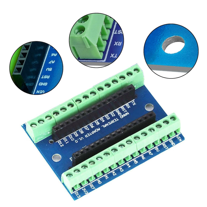 Nano V3-GERUI Board Terminal Adapter Board, Nano Module Pack of 5 | Nano IO V1.O expansion board, simple expansion board with screw terminals