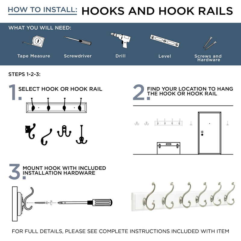 Franklin Brass Casual Curve Wall Mounted Pure White 16 in. Coat Rack, 4 Hooks, B46717K-PWW-C2 1 16" Rail