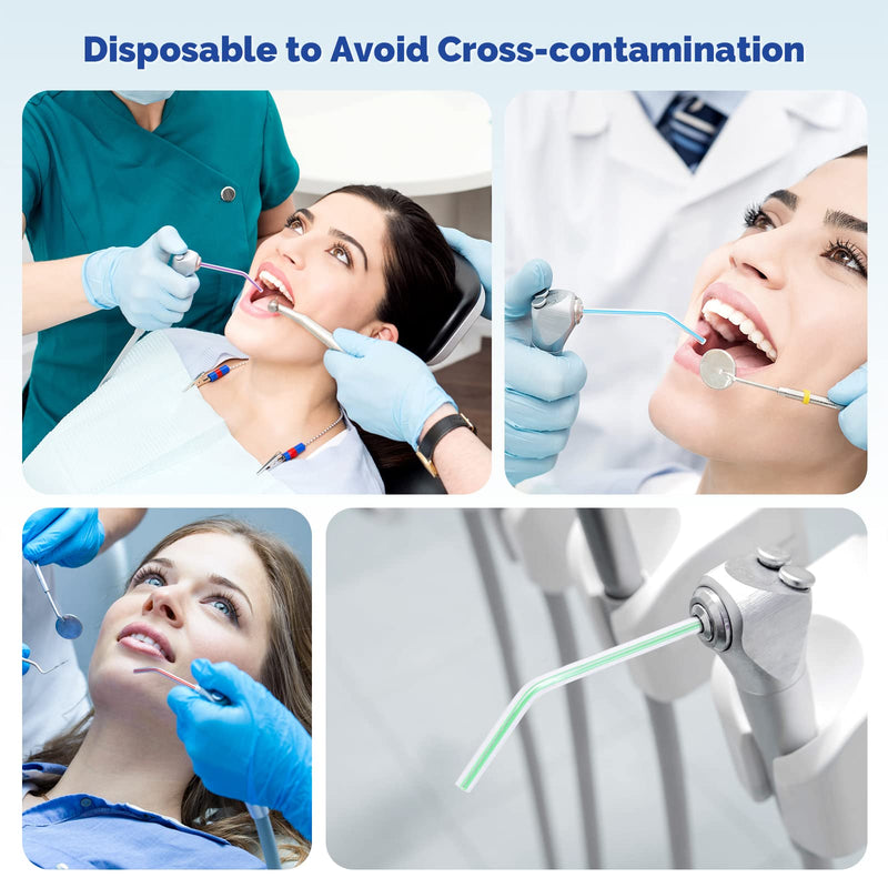 [Australia - AusPower] - JMU 250pcs Air Water Syringe Tips Dental, Disposable Spray Nozzles for Oral Cleaning, Rainbow 250 
