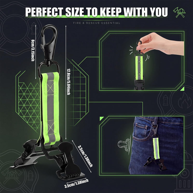 SATINIOR Firefighter Glove Clip Firefighting Glove Safety Clip Turnout with Reflective Trim and Swivel Snap Hook 6