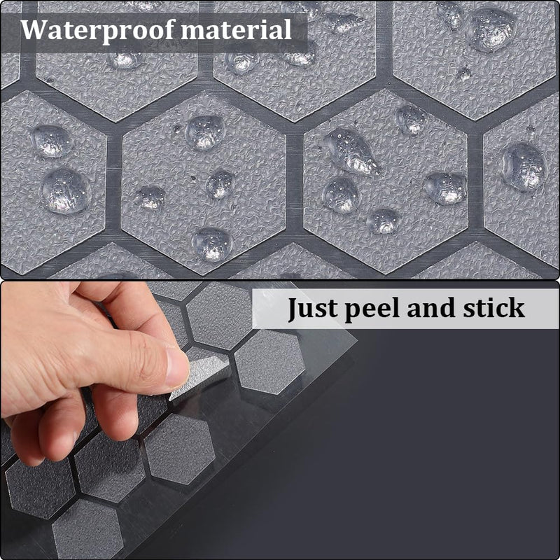 8Pcs 2 Styles Phone Grip Tape Clear Adhesive Traction Rubber Textured Hexagonal Shaped Waterproof Pre-Cut Non Slip Kit Finger Stickers Grip Tape for Handles Mouse Laptop Tablet Gaming DIY