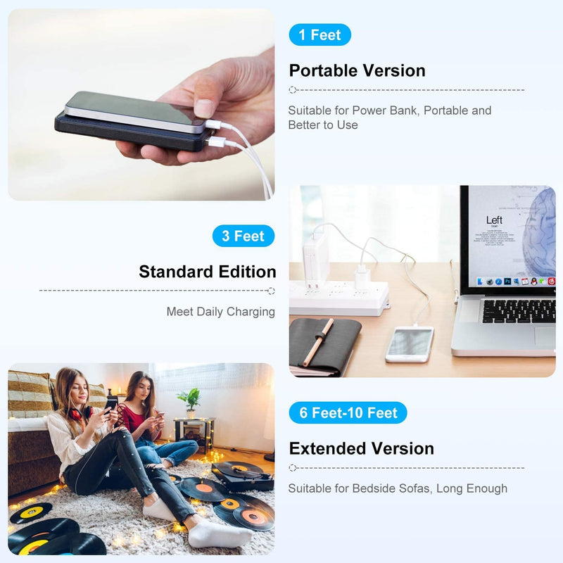 [Australia - AusPower] - 3 Pack[ Apple MFi Certified ] iPhone Charger 3ft, Lightning to USB Cable 3 Feet, Fast Apple Charging Cable Cord 3 Foot for iPhone 14 Pro Max/13 Pro Max/12 Mini /11 Pro/11/XS/XR/8/7/6s/6/5S/iPad/Air. 3PACK-White 