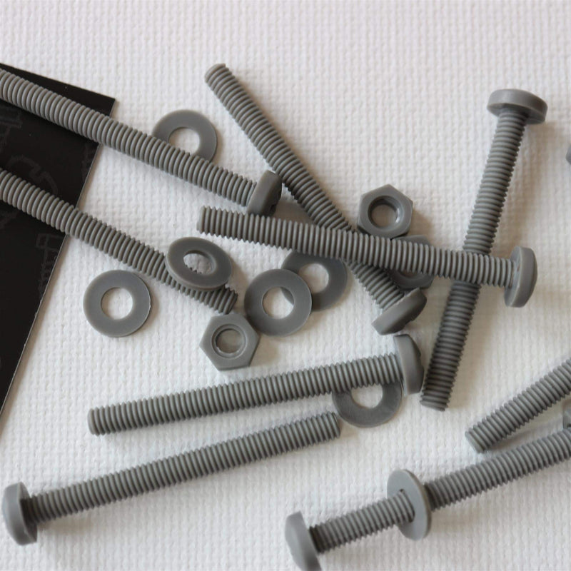 [Australia - AusPower] - 20 x Grey Pan Head Screws Polypropylene (PP) Plastic Nuts and Bolts, Washers, M4 x 40mm, Anti-Corrosion, Chemical Resistant, Gray, (5/32 x 1 37/64 in) 