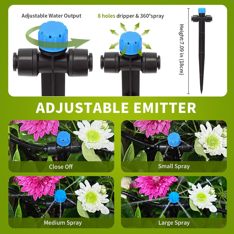 [Australia - AusPower] - Drippers for Drip Irrigation,15 pcs Quick Connect Drip Emitters for 1/4" Drip Irrigation Tubing Adjustable 360 Degree Water Flow Drip Irrigation Heads Water Drippers for Plants Flower Garden 15 Pcs Drip Irrigation Emitters 