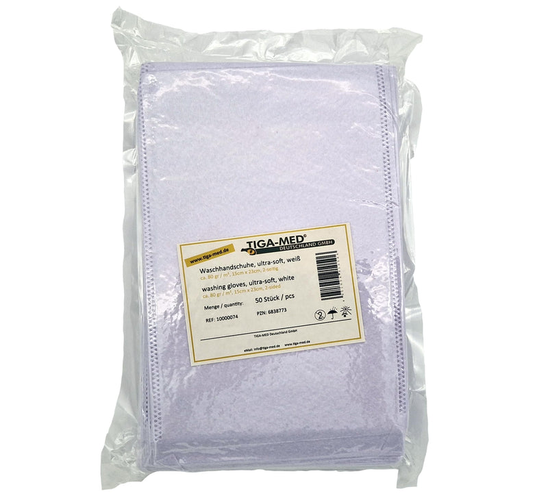 White Disposable Washcloth – Ultrasoft Molton Original Tiga-Med Quality, Pack of 100 50 pieces (pack of 2)