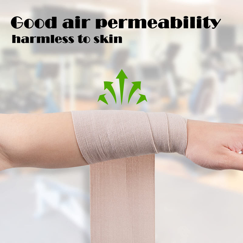 [Australia - AusPower] - 6 Rolls Elastic Bandage Wrap with 12 Extra Clips, 6 Inch X 15ft Compression Bandage Stretch Tape for Medical, Athletic Sport, Wrist, Arm, Leg Sprains, Calf, Ankle & Foot 