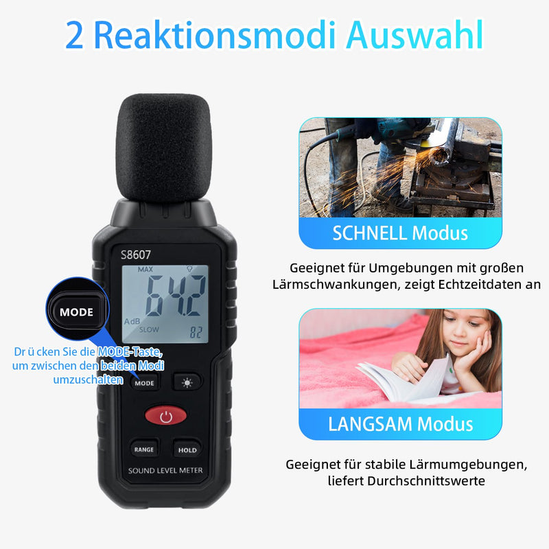 [Australia - AusPower] - Mcbazel Dezibel Digital Sound Level Meter Sound Level Meter with LCD Display Measuring 30dBA-130dBA 