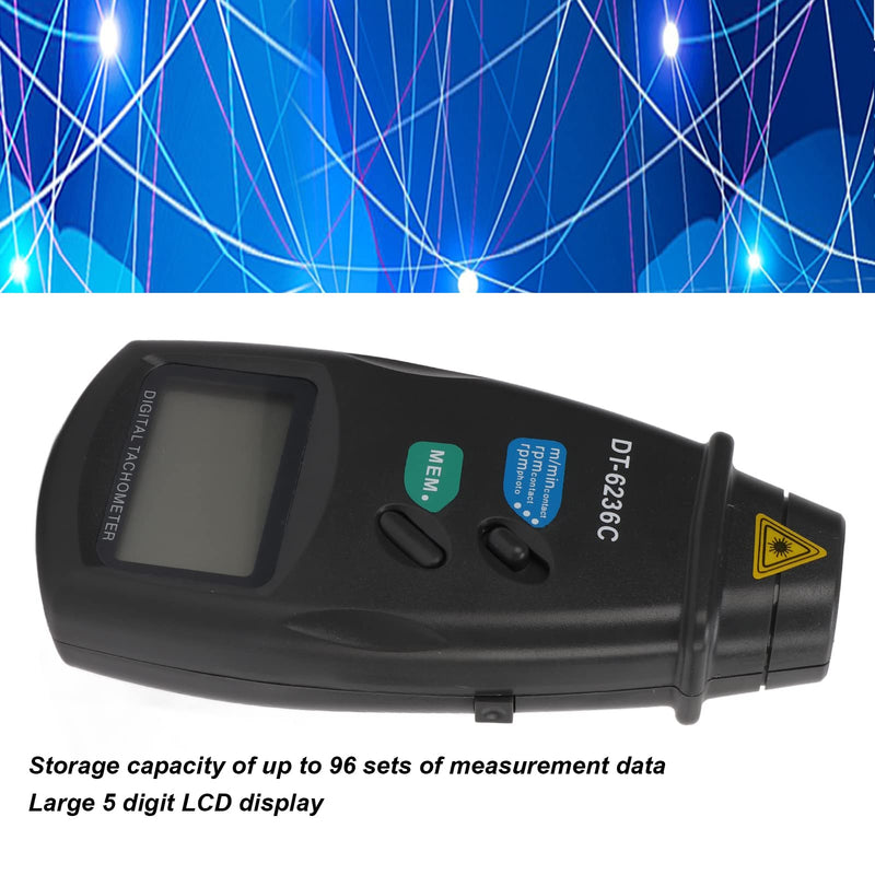 [Australia - AusPower] - DT6236C Digital Tachometer Optoelectronic & Non RPM Tach Meter 19999RPM Speed Meter Pocket Rotation for Automobile Manufacturing 