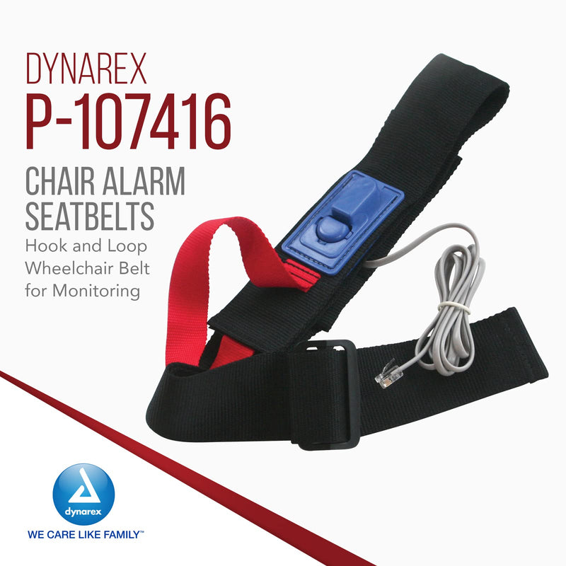 [Australia - AusPower] - Dynarex Chair Alarm Seatbelts - Easy On & Off Wheelchair Belt for Monitoring - Chair Alarms and Fall Prevention for Elderly Patients - Compatible with Protech Monitor Devices 