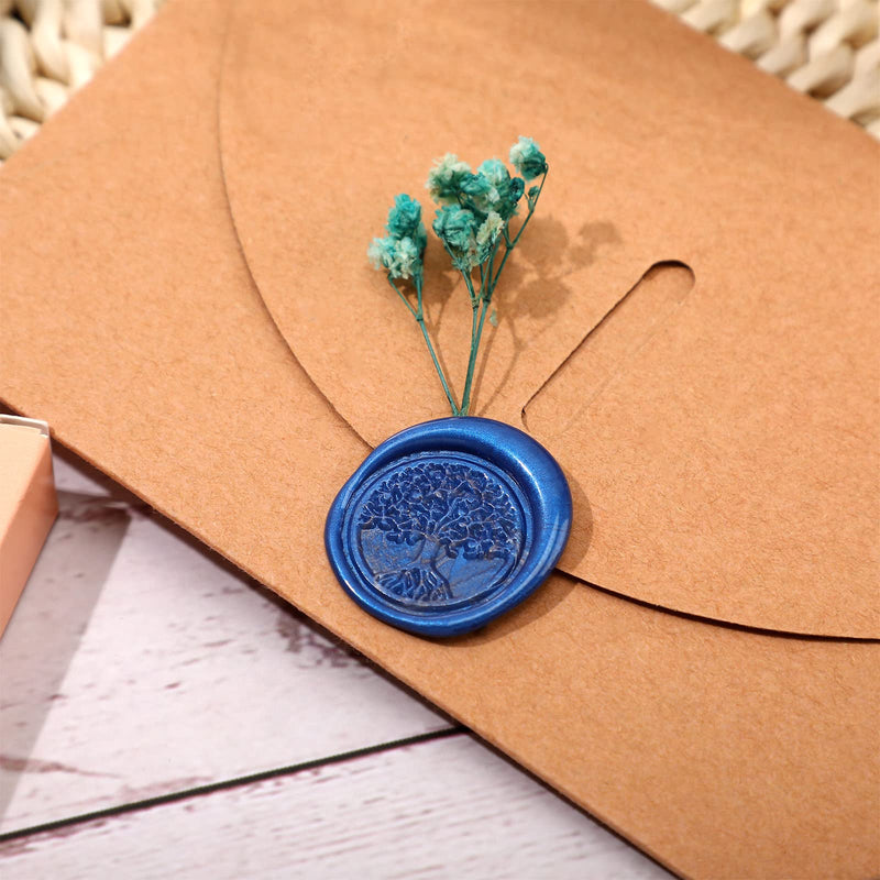 [Australia - AusPower] - Containlol 24 Pcs Glue Gun Sealing Wax Sticks for Wax Seal, Mini Envelope Glue Gun Sealing Wax for Wedding Invitations, Cards Envelopes, Snail Mails, Wine Packages, Christmas Gift Idea (Sea Blue) Sea Blue 