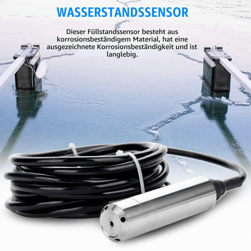 DC 24V 4-20mA Plug-In Level Sensor ALS-MPM-2F for Depth Measurement 0-5m, Stainless Steel, Anti-Corrosion, Anti-Clogging