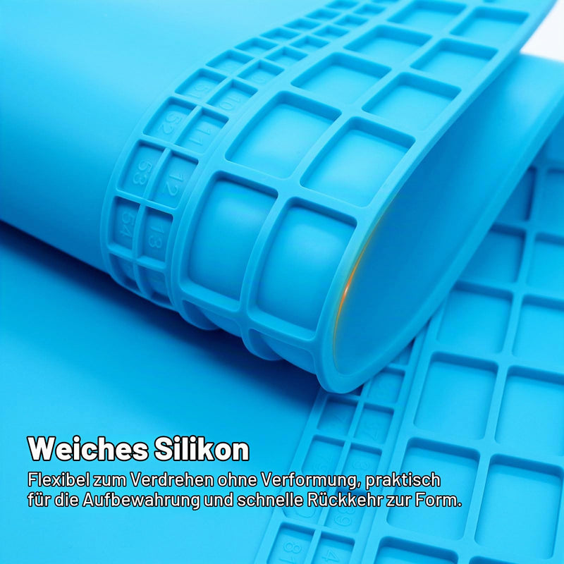 Extra Large Silicone Soldering Mat 60 × 35 cm Antistatic Repair Mat Silicone Mat Work Mat Workshop Soldering Mat Soldering Mat for Electronics Soldering Phone iPad Watches (Blue) | Ideal as a repair mat, work mat, silicone mat, soldering mat, for L...