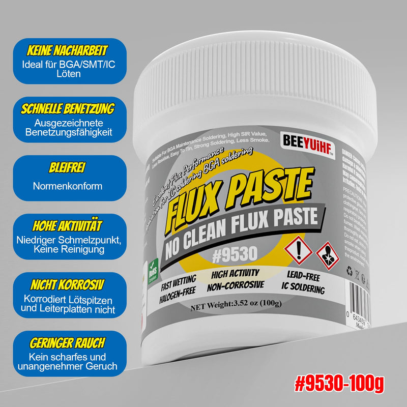 No Clean Soldering Paste Flux, BGA Soldering Flux Paste, Electronic Flux Pastes for BGA/IC/CPU/PCB/SMD Solder (5.15oz/146g)