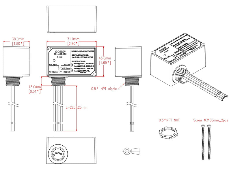 [Australia - AusPower] - SPDT 10Amp Power Relay Module, Plastic Enclosure and Pre-Wired (AC/DC 24V) AC/DC 24V 