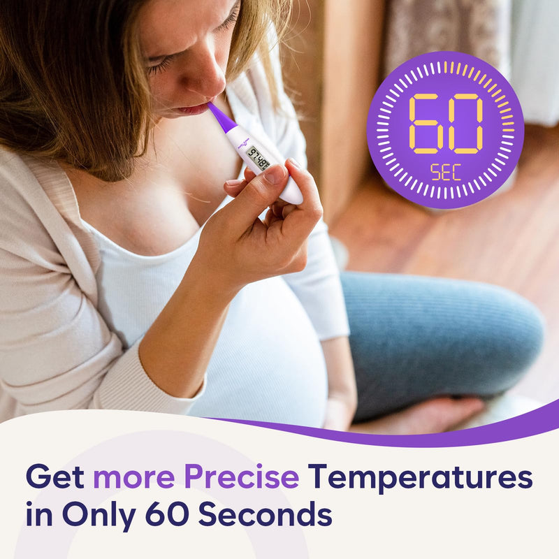 [Australia - AusPower] - Easy@Home Basal Body Thermometer: BBT for Fertility Prediction with Memory Recall- Accurate Digital Basal Thermometer for Temperature Monitoring with Premom App - EBT-018 