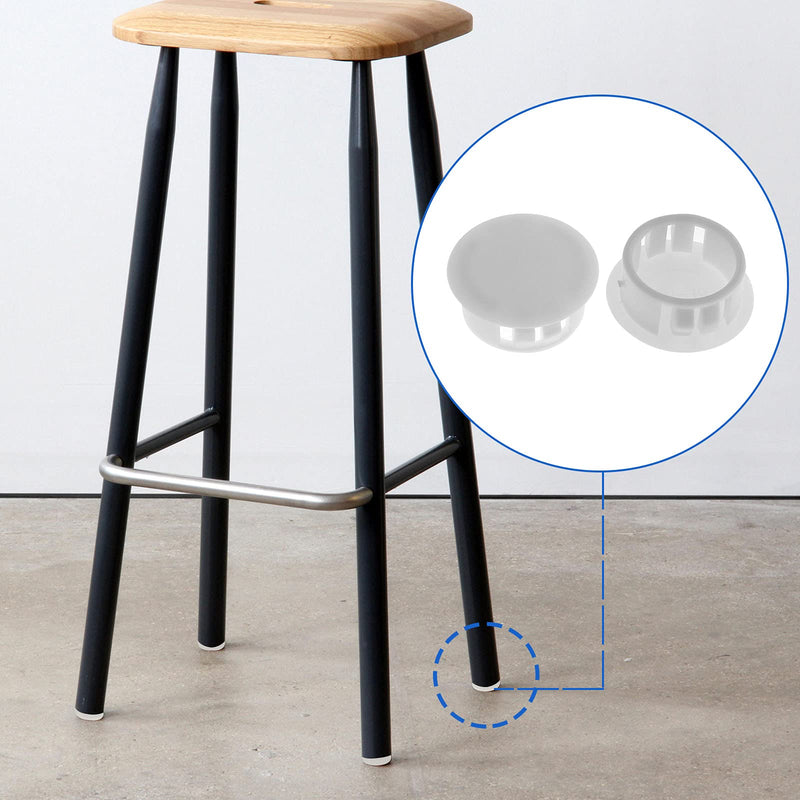 [Australia - AusPower] - 25Pcs 3/4 Inch(19mm) White Hole Plug Plastic Hole Cover, Round End Cap Plug Flush Type Tube Insert Plug, Pipe Post Plug Panel Plug for Chair Furniture Glide Protectors 3/4" / 19mm(25Pcs) 