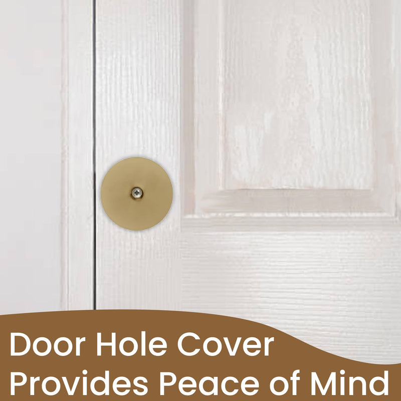NU-Set 8 x 2171-3 Door Hole Cover Steel Plate Brass Finishing, 8 Pack