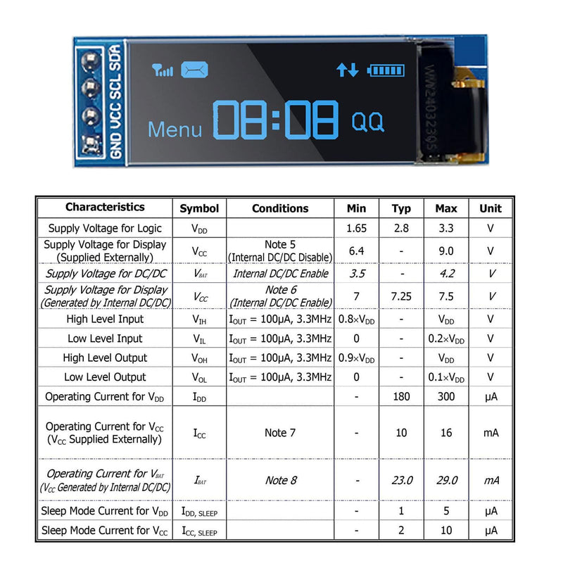 [Australia - AusPower] - APKLVSR 3pcs 0.91 Inch I2C Display Module, IIC I2C Display OLED Display Module 128 x 32 3.3 V/5 V for Arduino and Other Microcontrollers (Blue) 